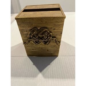 Hollywood Regency metal box tissue holder